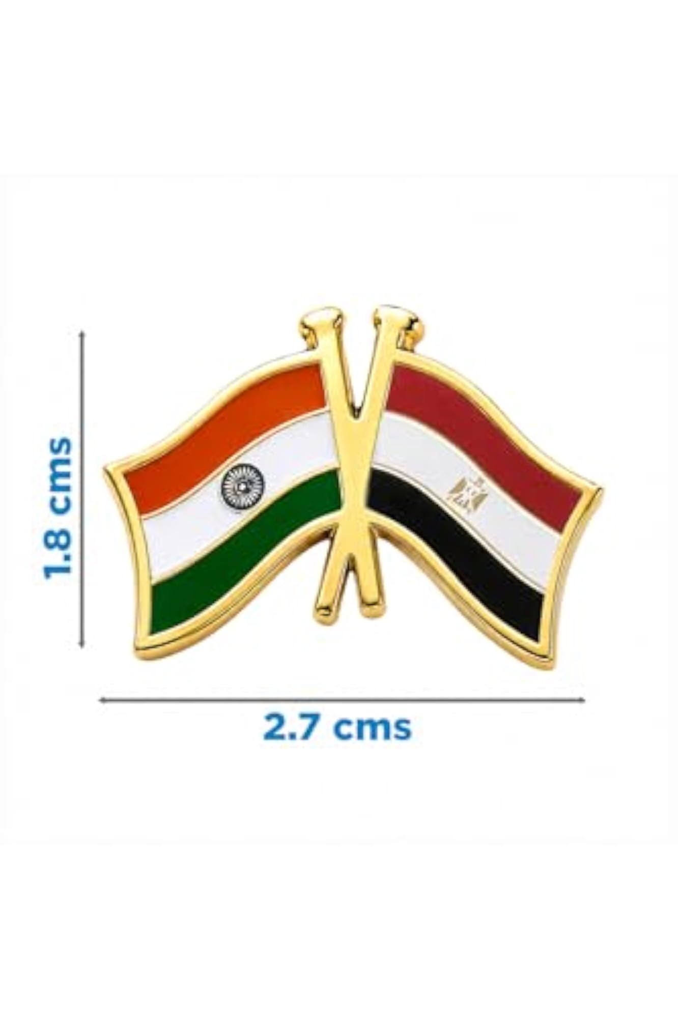 India-Egypt Cross Brass Lapel Pin/Brooch for Clothing Accessories